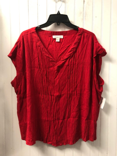 Red Coldwater Creek Short Sleeve Shirt Women's