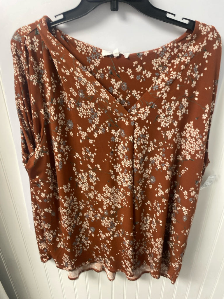 Brown Floral Beacon Apparel NEW Long Sleeve Shirt Women's