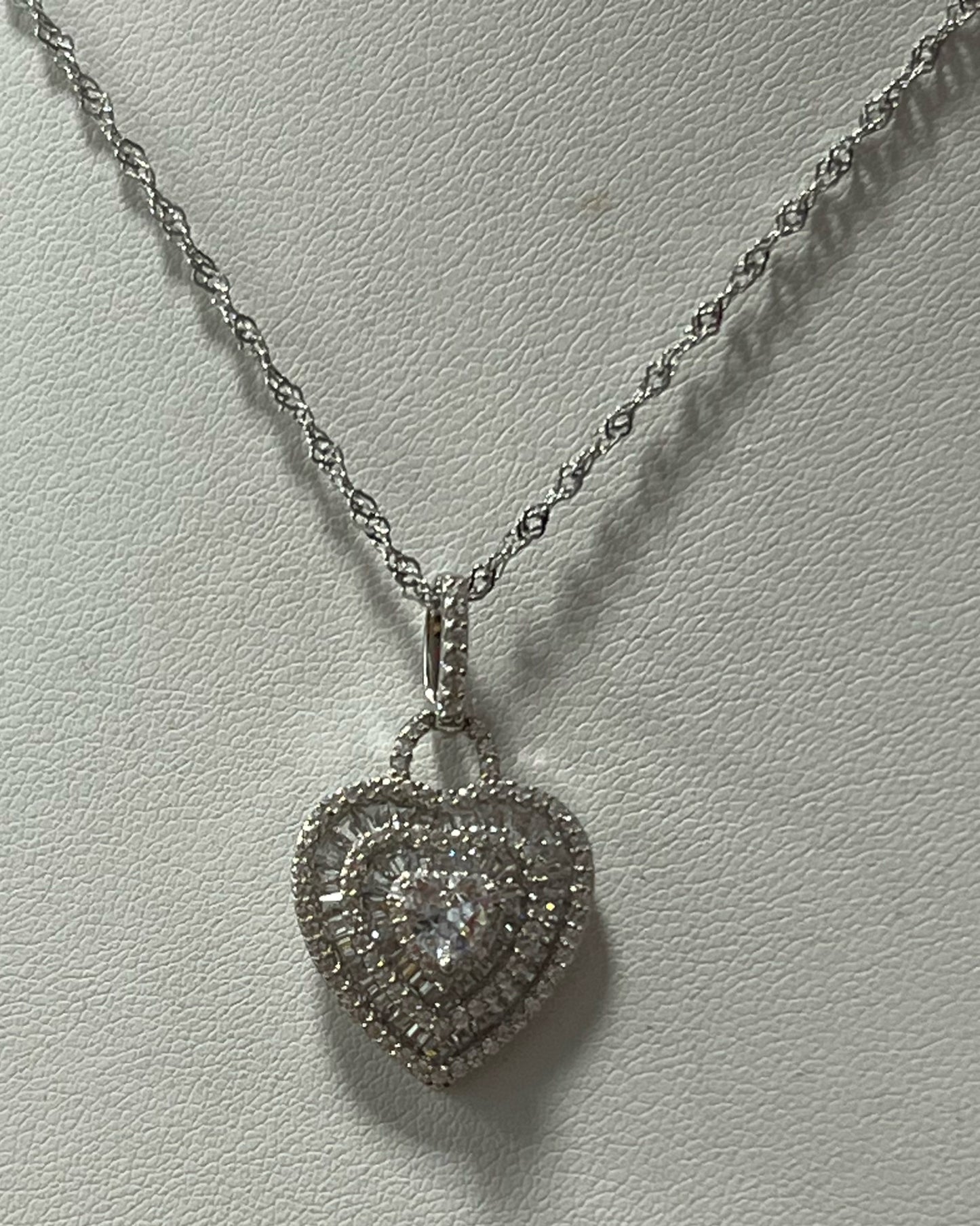 Sterling Silver CZ Necklace Pendant Chain New JTV