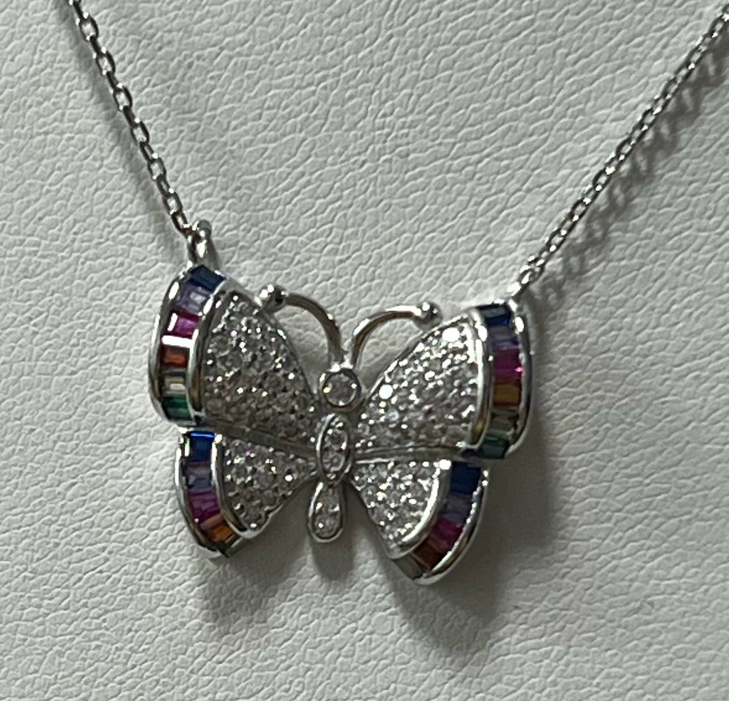 Sterling Silver CZ Necklace Pendant Chain New JTV