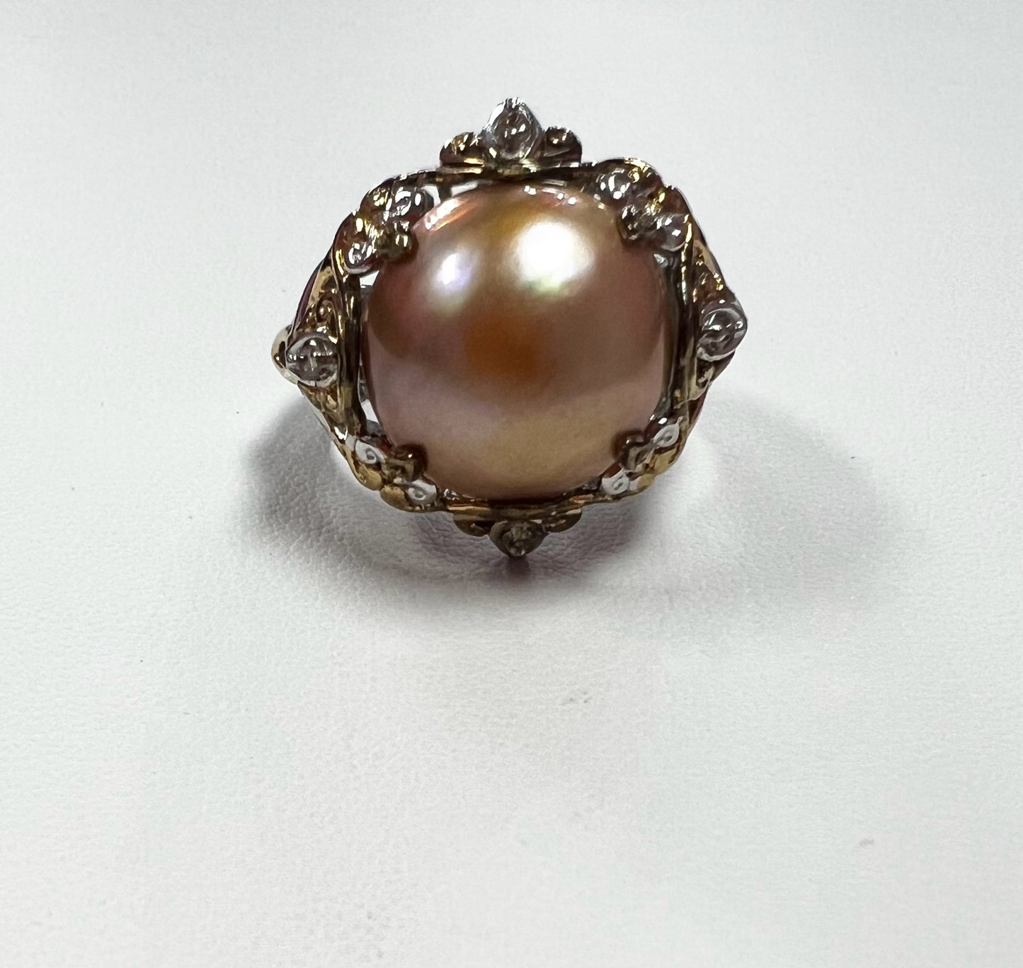Gems en Vogue Michael Valitutti Pearl Ring Size 9 Sterling Silver