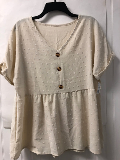 beige Short Sleeve Shirt Women's