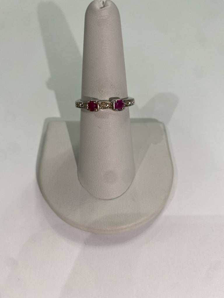 Sterling Silver Ruby Ring Size 7