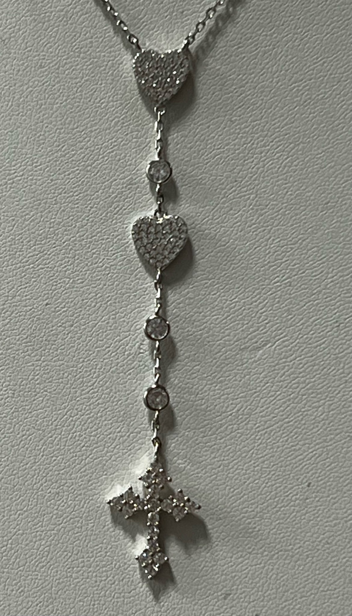 Sterling Silver CZ Necklace Pendant Chain New JTV