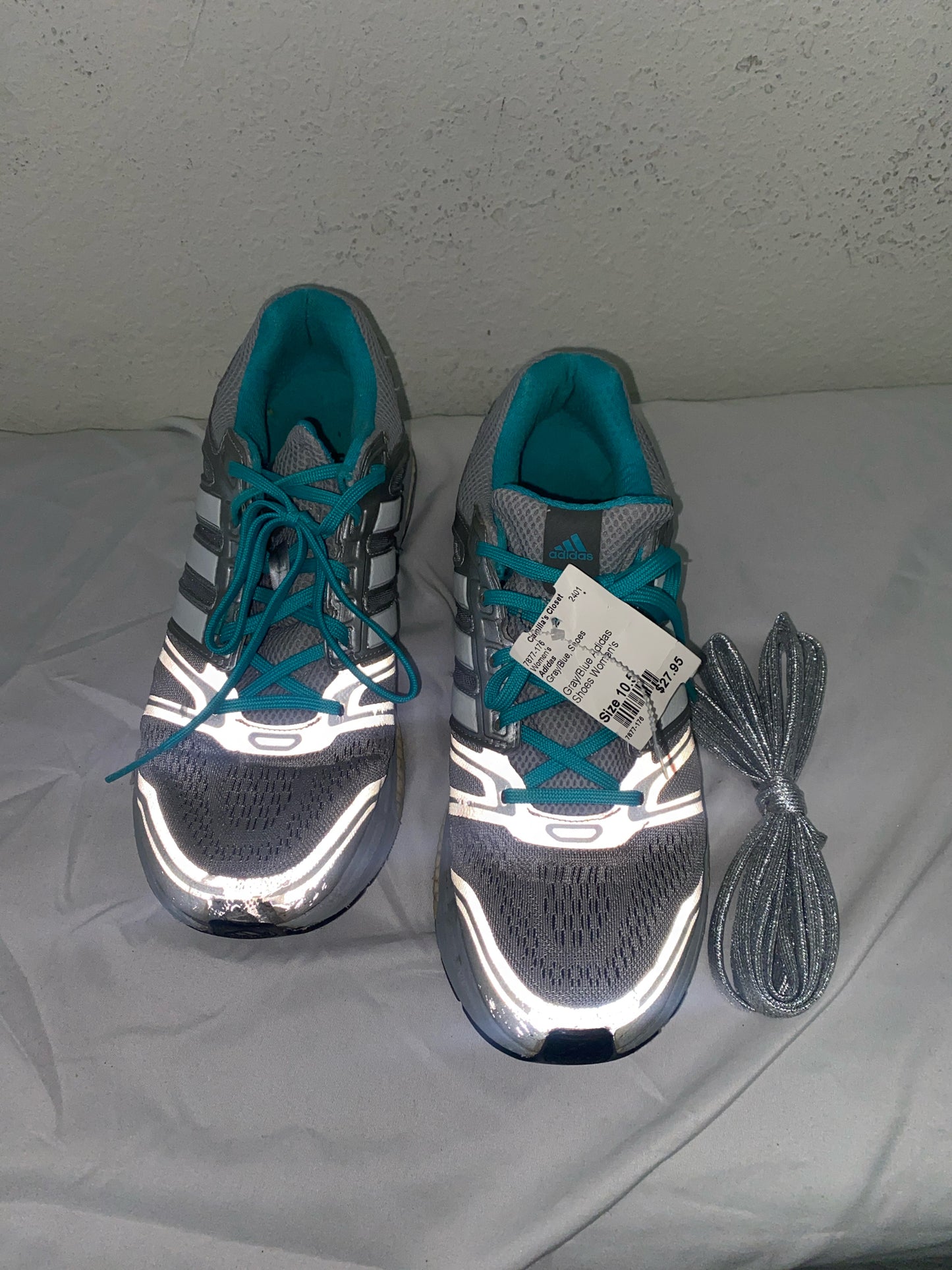 Gray/Blue Adidas Shoes Women's
