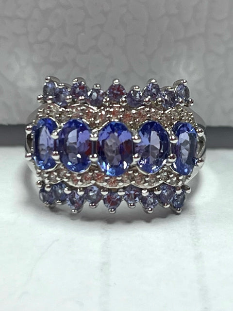 Sterling Silver Tanzanite Ring Size 9 JTV New Size 9