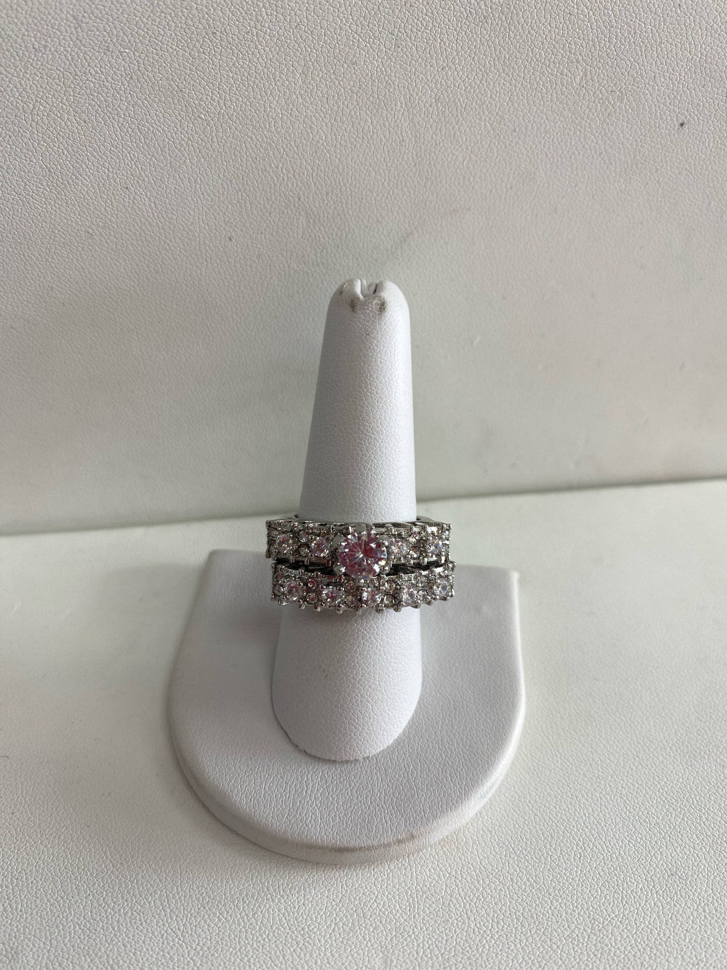 Sterling Silver CZ Wedding Set SZ 9