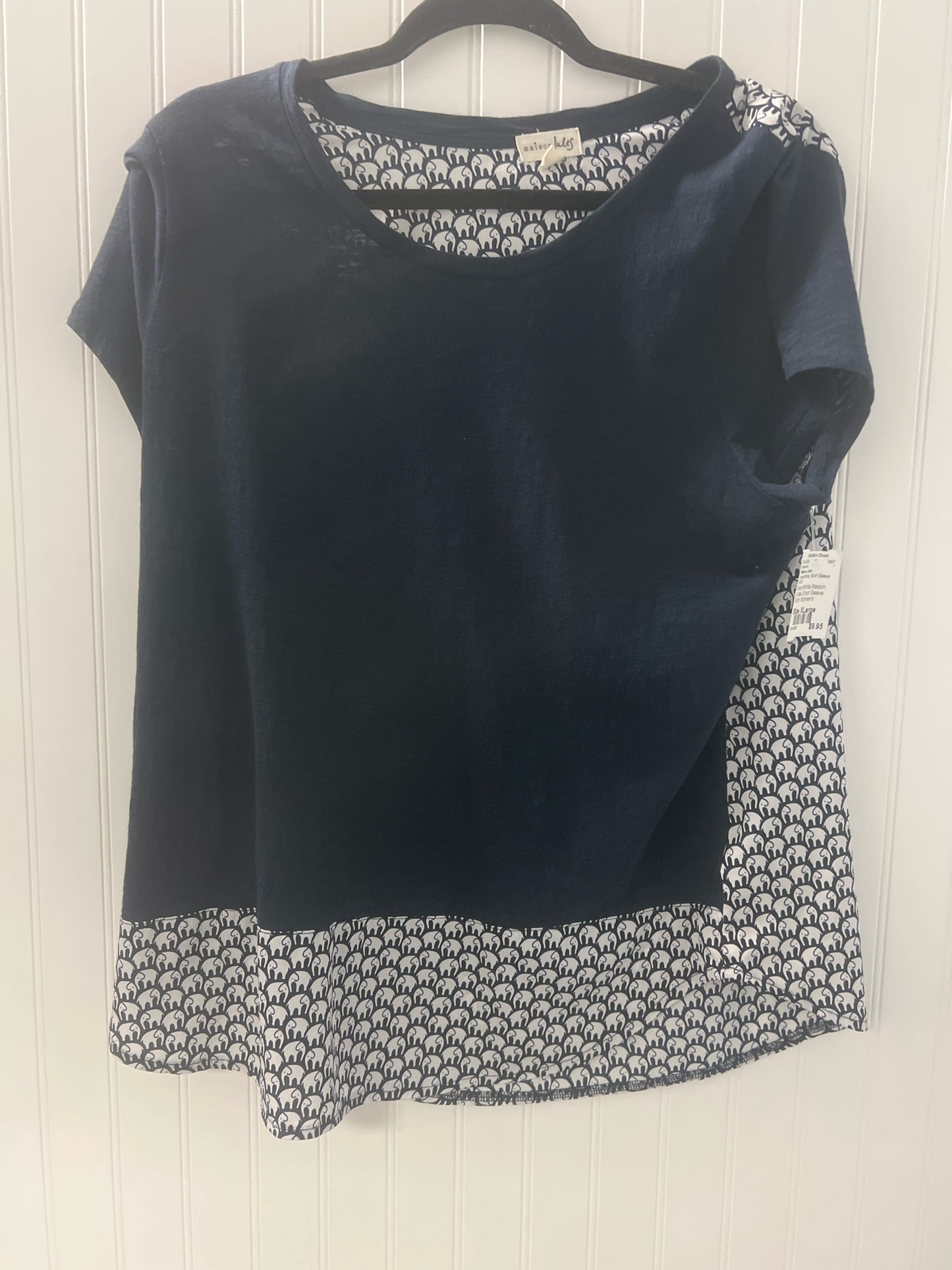 Navy/White Maison Jules Short Sleeve Shirt Women's