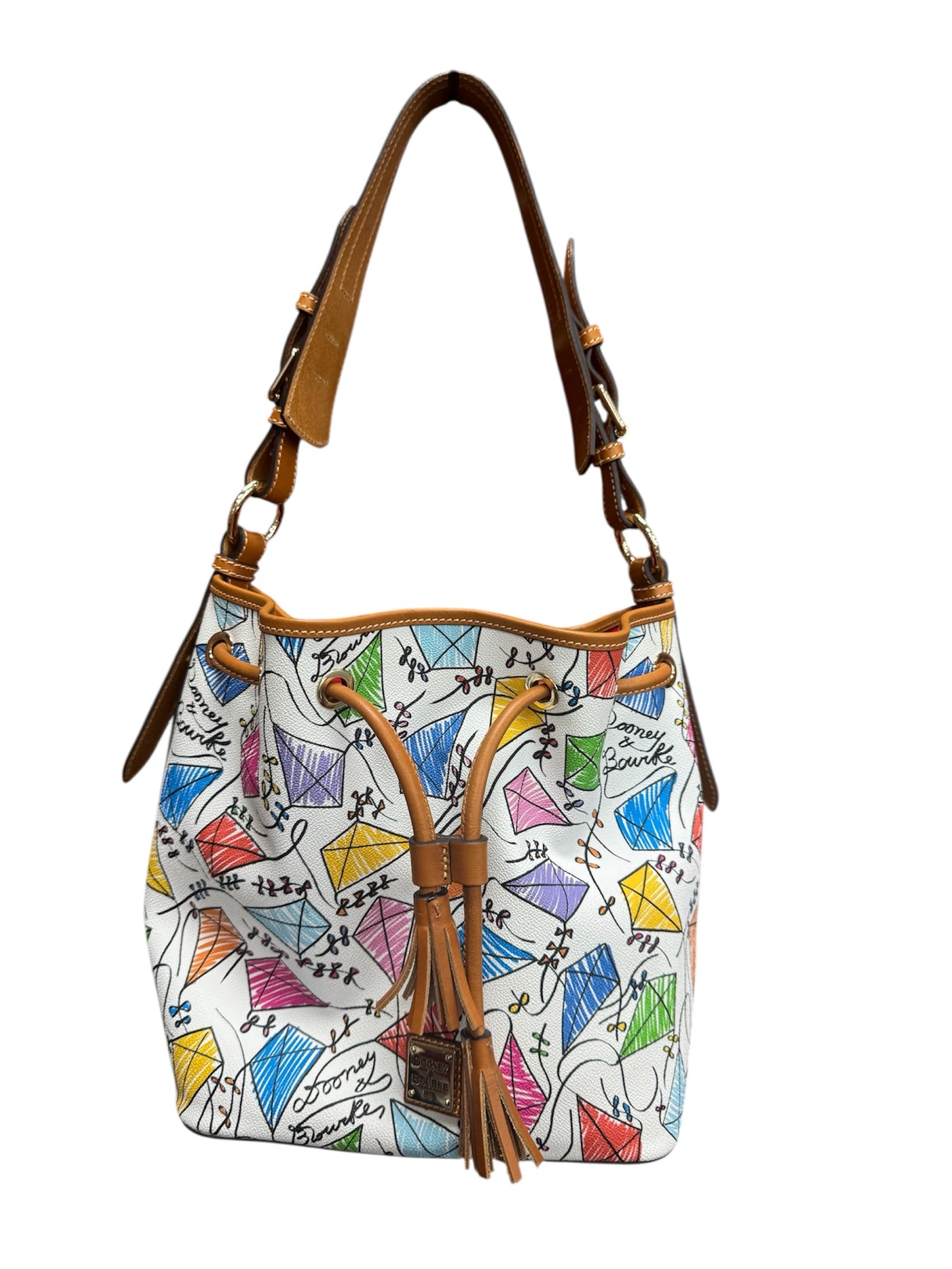 Designer Dooney & Bourke White/Multi-Color Handbag