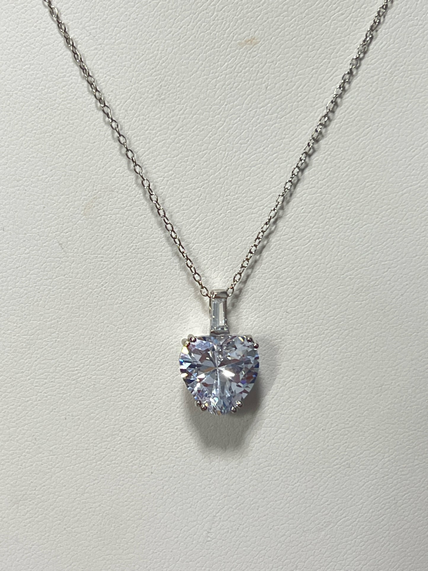 Sterling Silver CZ Necklace Pendant Chain New JTV