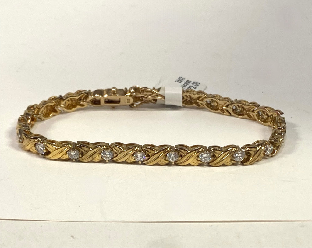 Vermeil Bracelet w/ CZ 7.25"