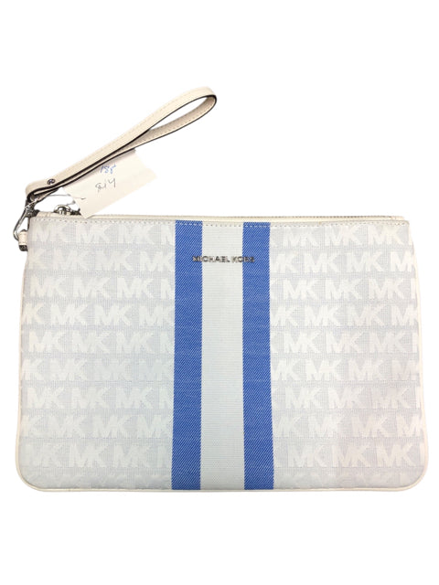Designer Michael Kors White/Blue Wristlet