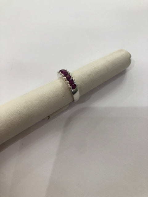 Sterling Silver Ruby Ring Size 6.75