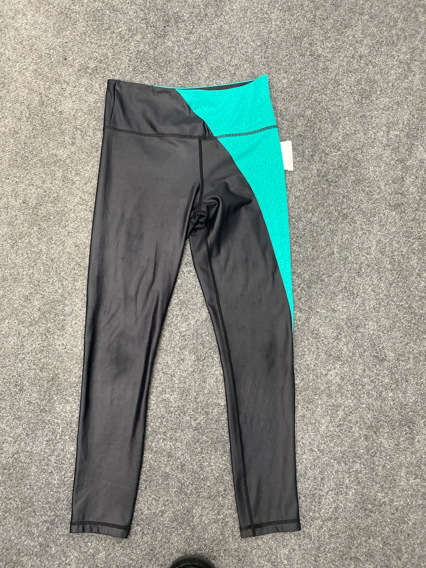 Black/Teal Zyia Active Leggings ACTIVE Women's