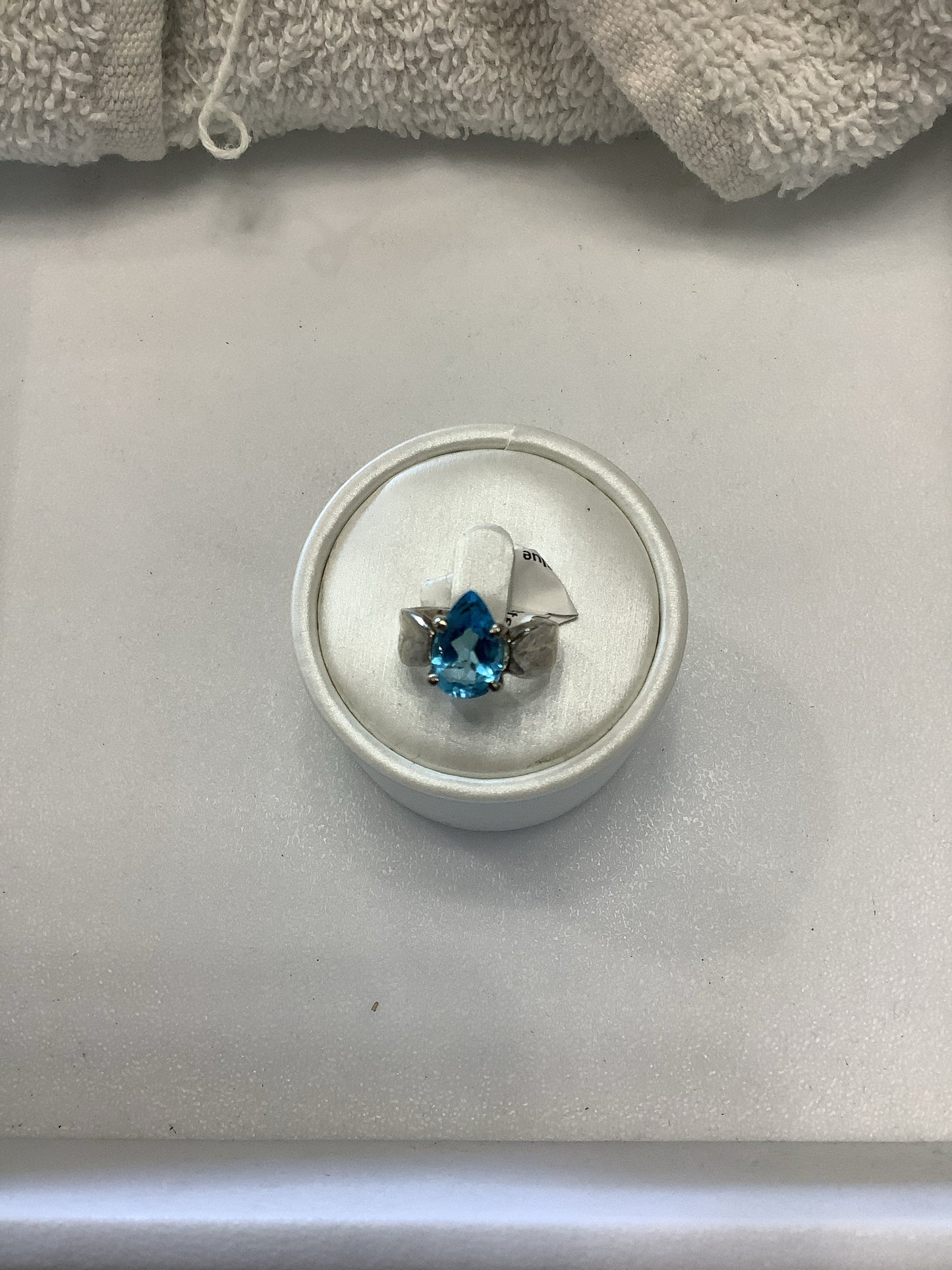 Sterling Silver Blue Topaz Ring Size 5