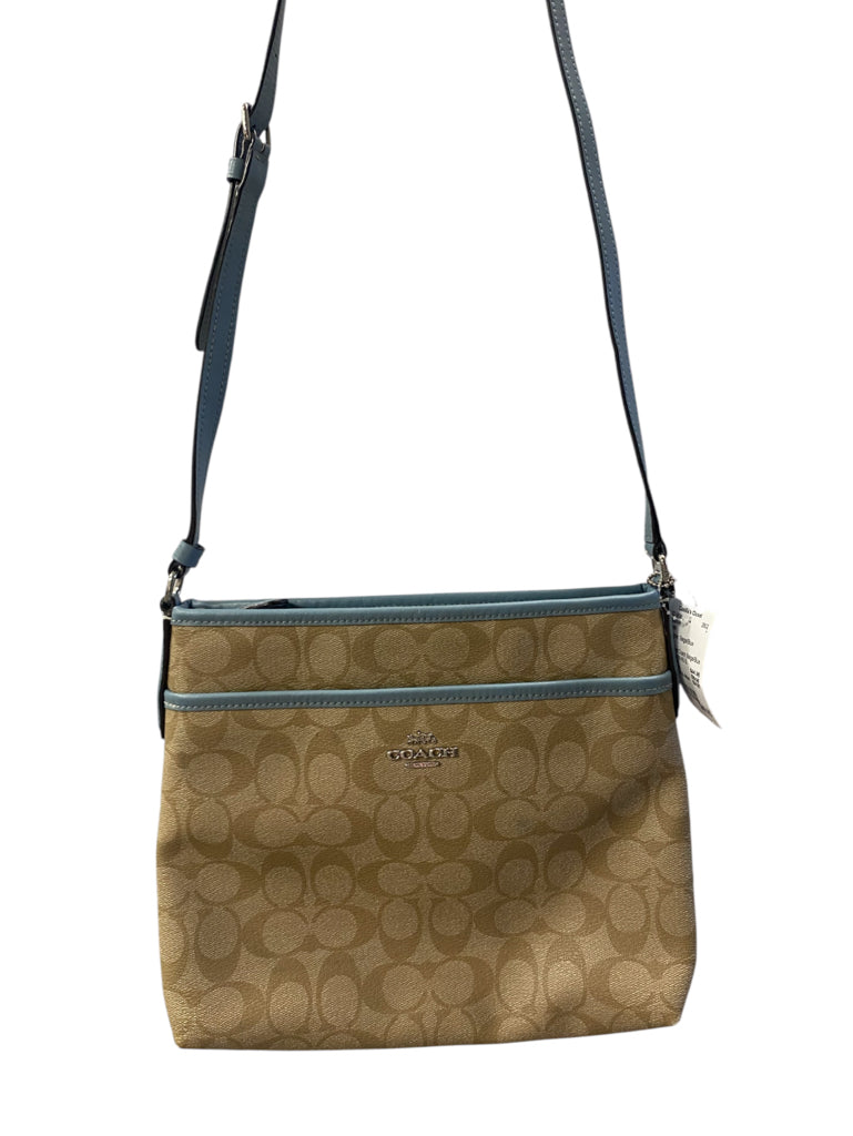 Designer Coach Beige/Blue Crossbody