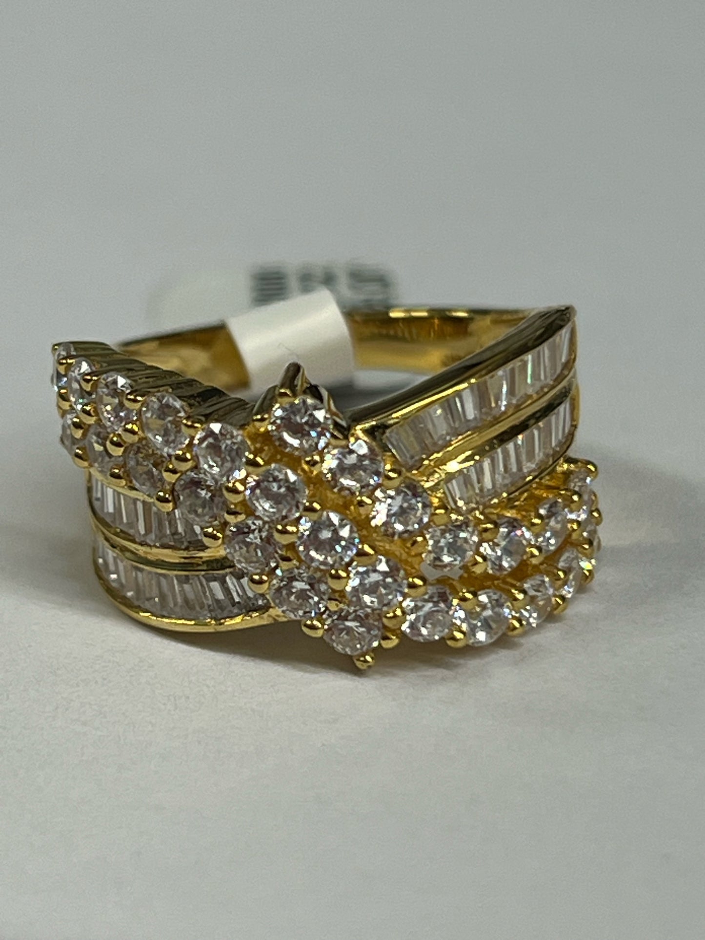 Gold Over Sterling CZ Ring Size 8 JTV