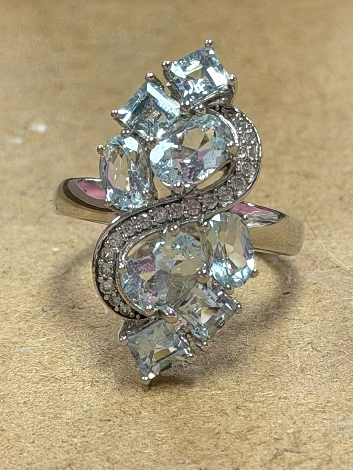 Sterling Silver Gemstone Ring Size 8 JTV