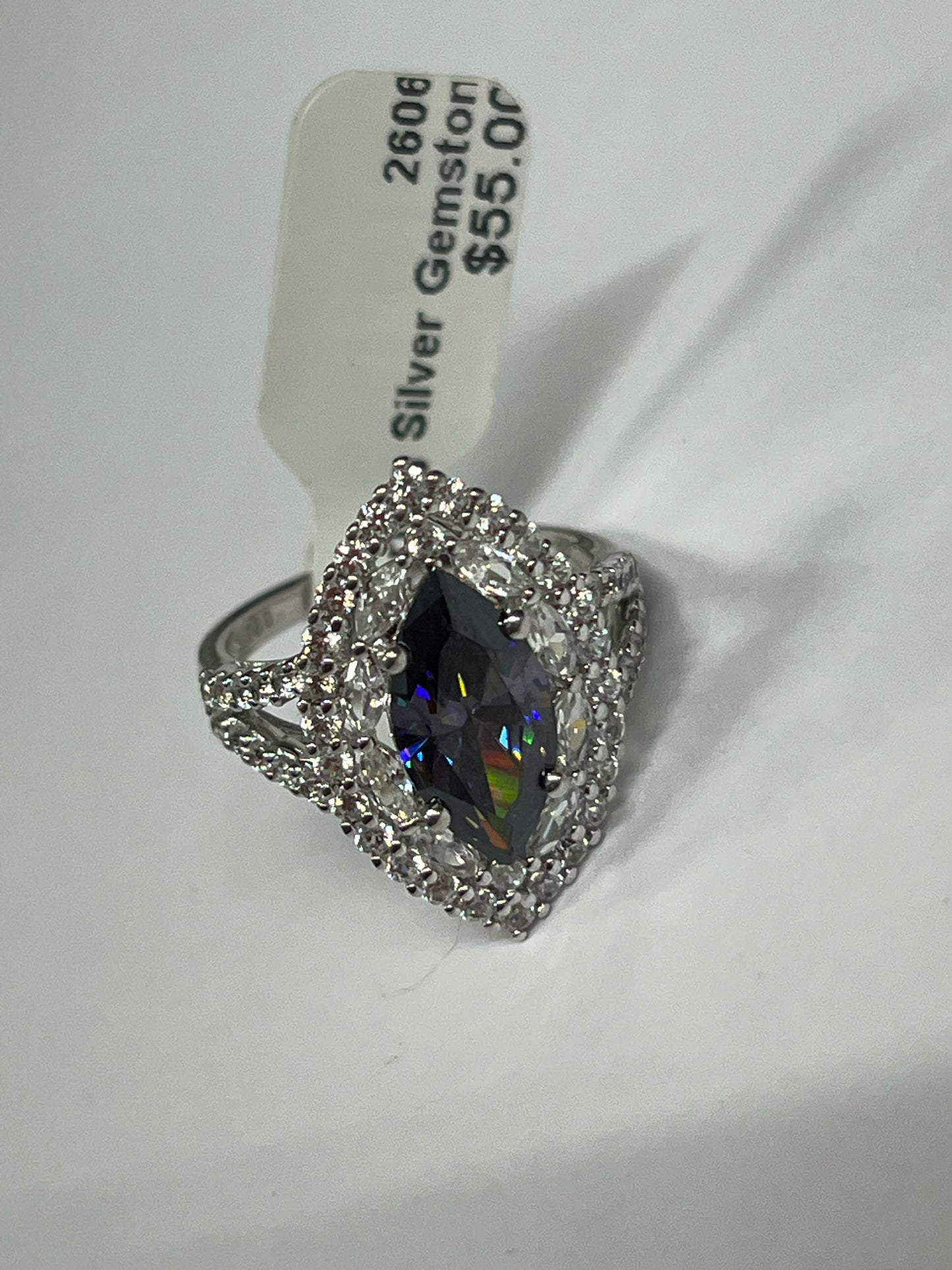 Sterling Silver Gemstone Ring JTV Size 8