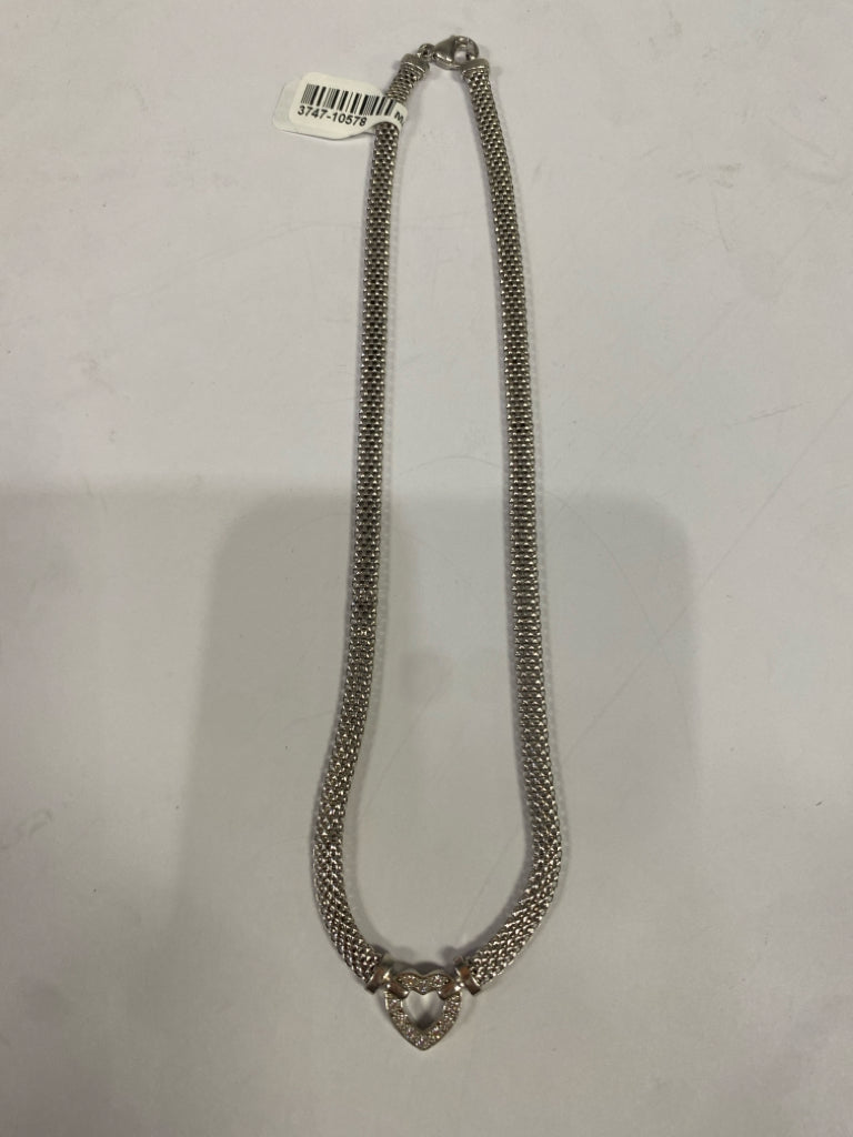 Macy's Sterling Silver 18" Mesh Diamond Necklace 1/8 cttw