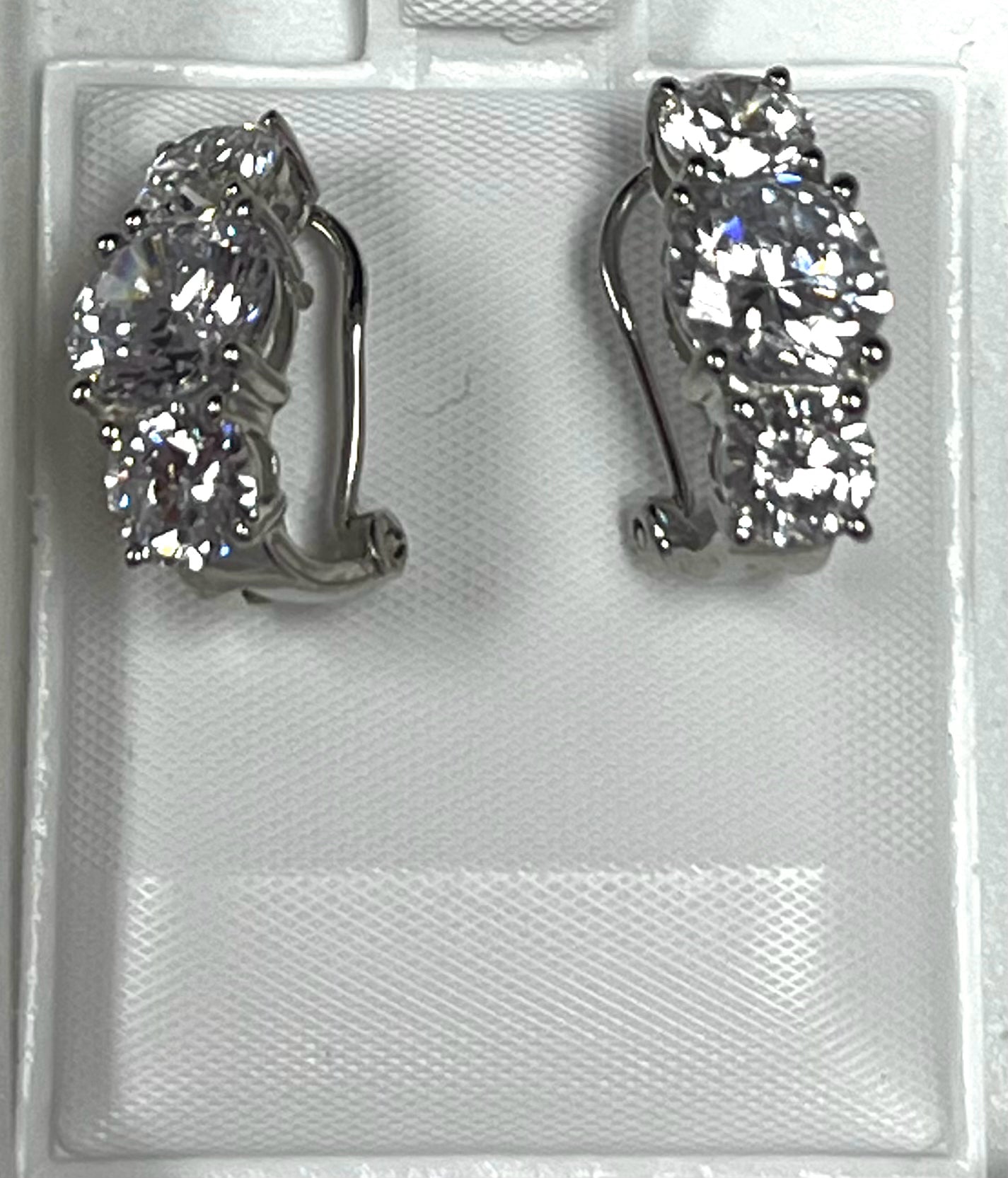 Sterling Silver CZ Earrings New JTV