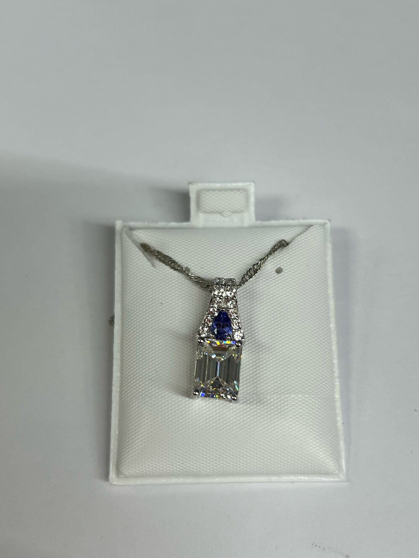 Sterling Strontium Titanate Pendant & Chain JTV