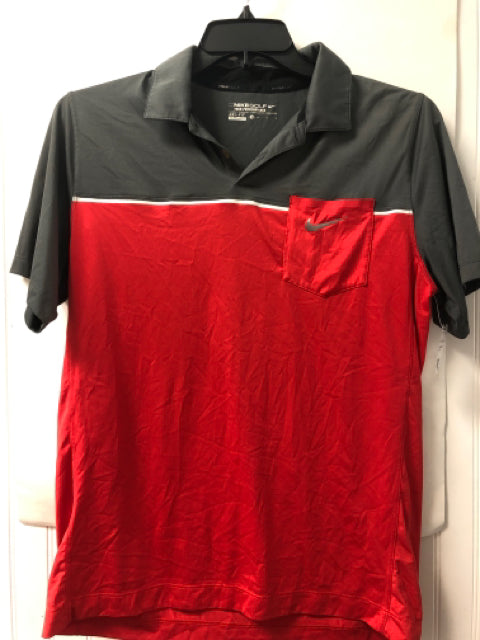 Gray/Red Nike ACTIVE Polo Men's