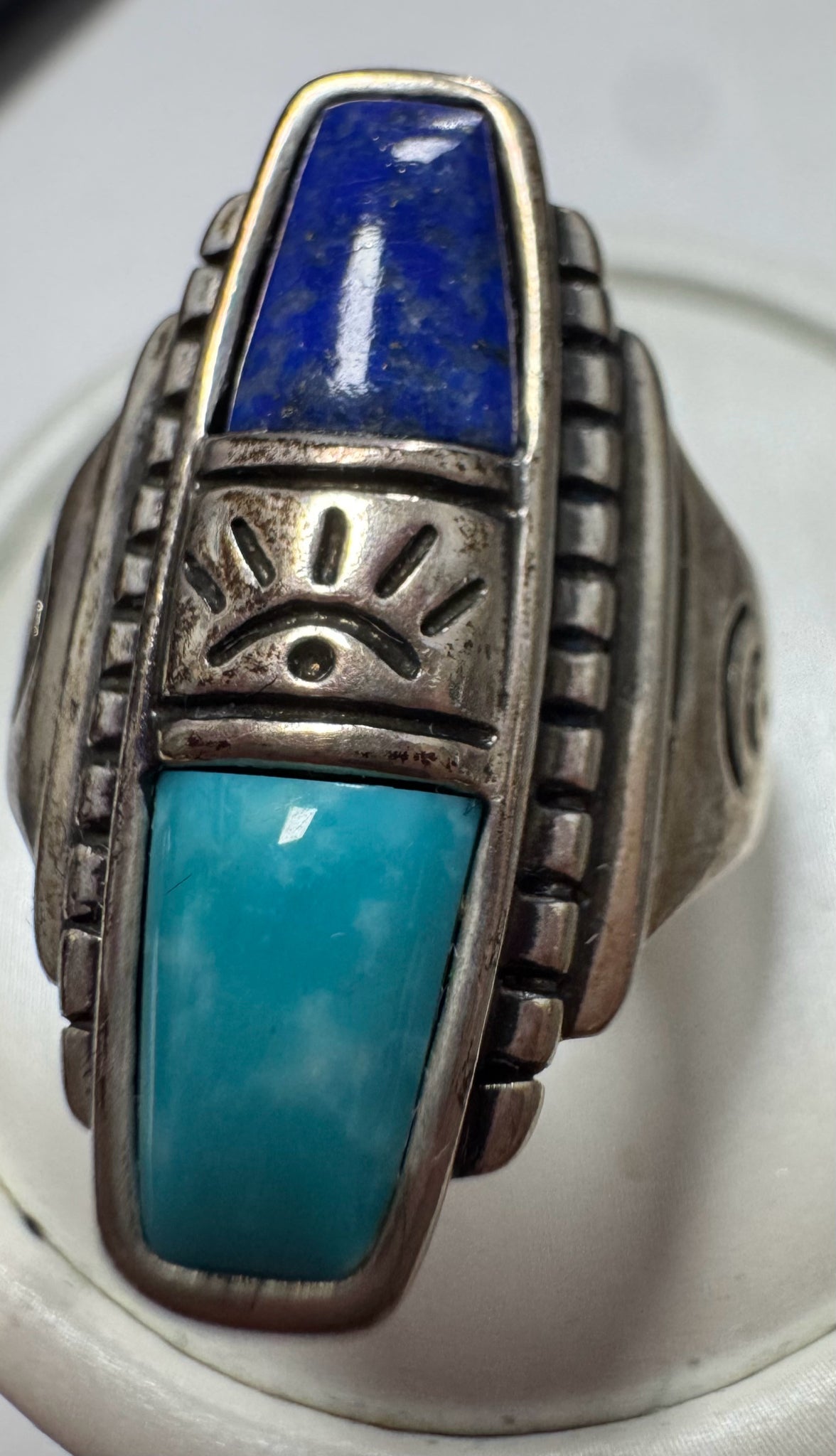 Carolyn Pollack Sterling Silver Inlaid Ring Size 8