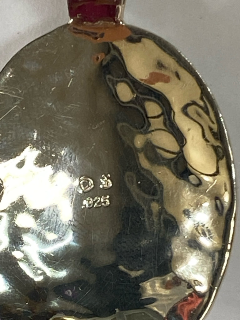 Dakota West Shube Hammered Sterling Sleeping Beauty Turquoise Pendant 2" x 1"