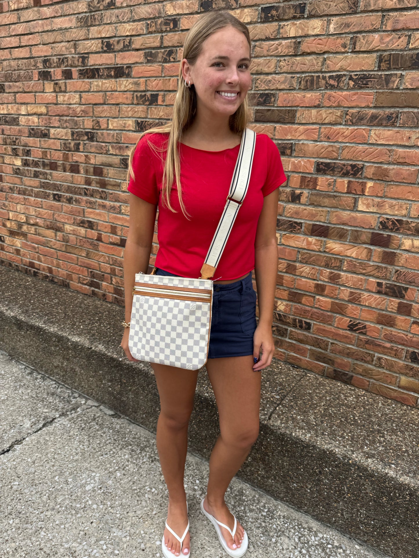 Designer Louis Vuitton White Crossbody