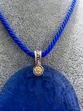 Load image into Gallery viewer, TAGLIAMONTE 925 Silver 14K Gold Blue Pendant Zodiac Wheel Rope Necklace