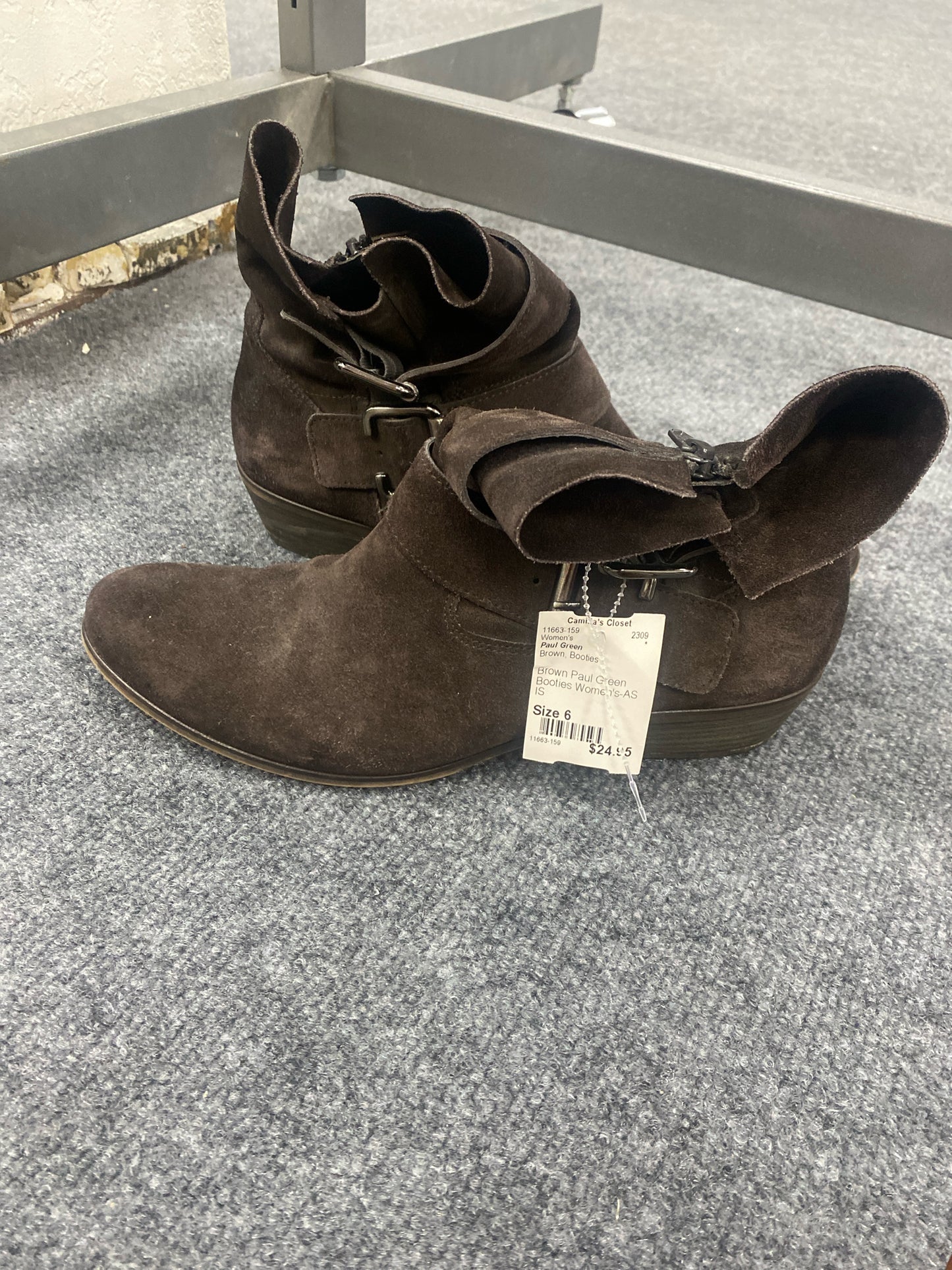 Brown Paul Green Booties Women's