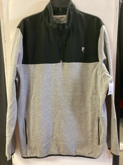 Gray/Black Fila ACTIVE Long Sleeve Shirt Men's