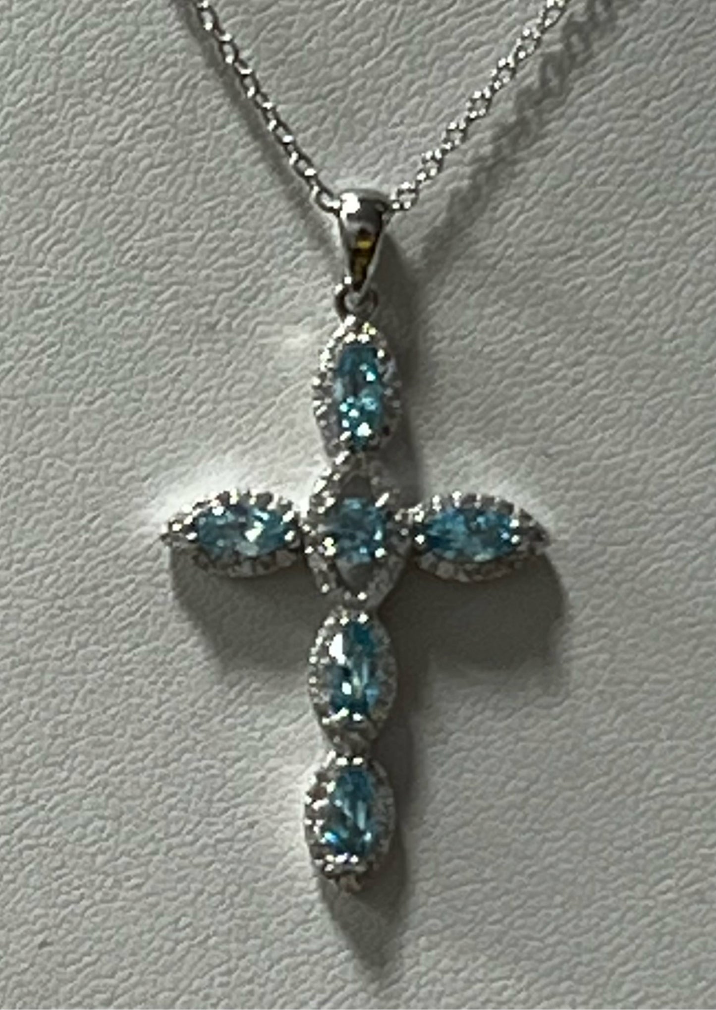 Sterling Silver Blue Topaz Necklace New JTV