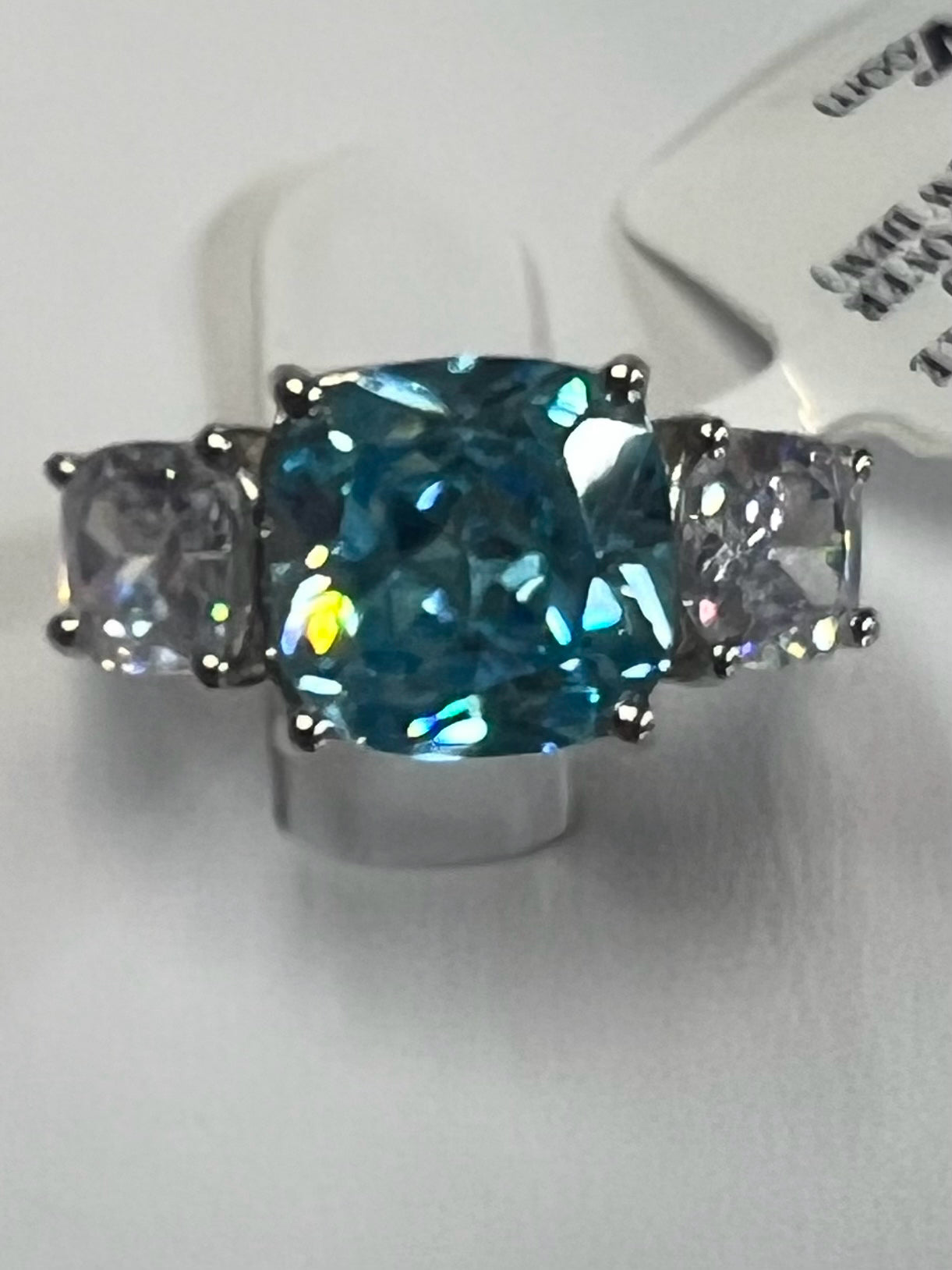 Sterling Silver Bella Luce Blue White CZ Ring Size 8 New JTV 5.59 ct tw