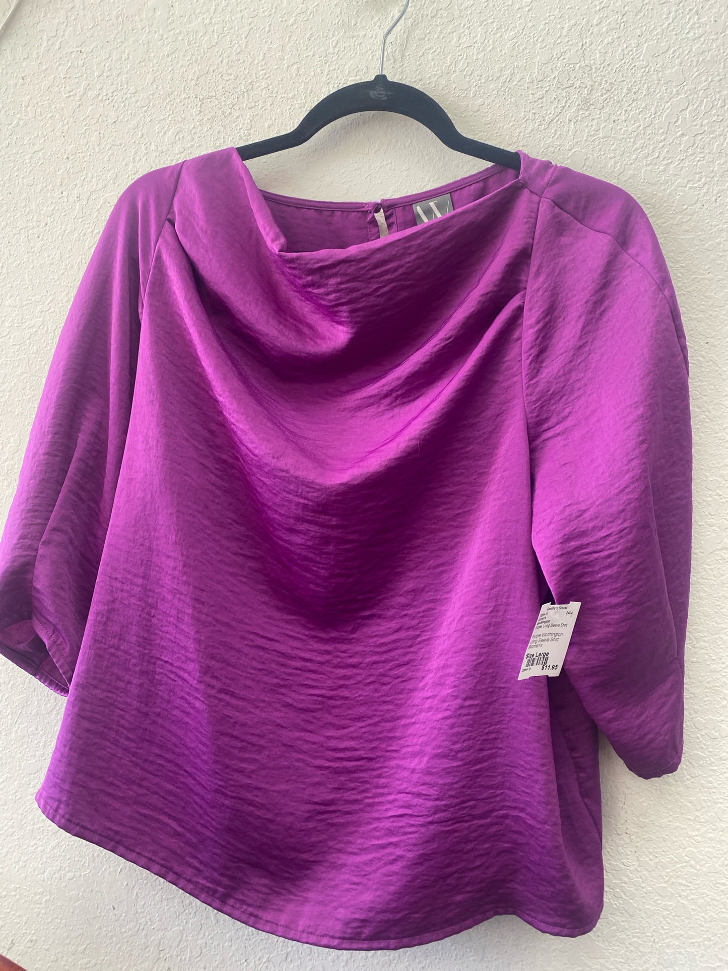 Purple Worthington Long Sleeve Shirt Women's