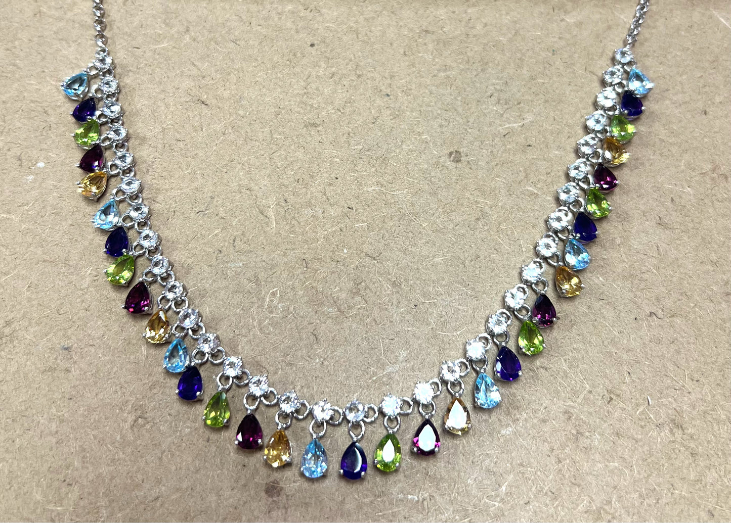 Sterling Silver Gemstone Necklace New JTV