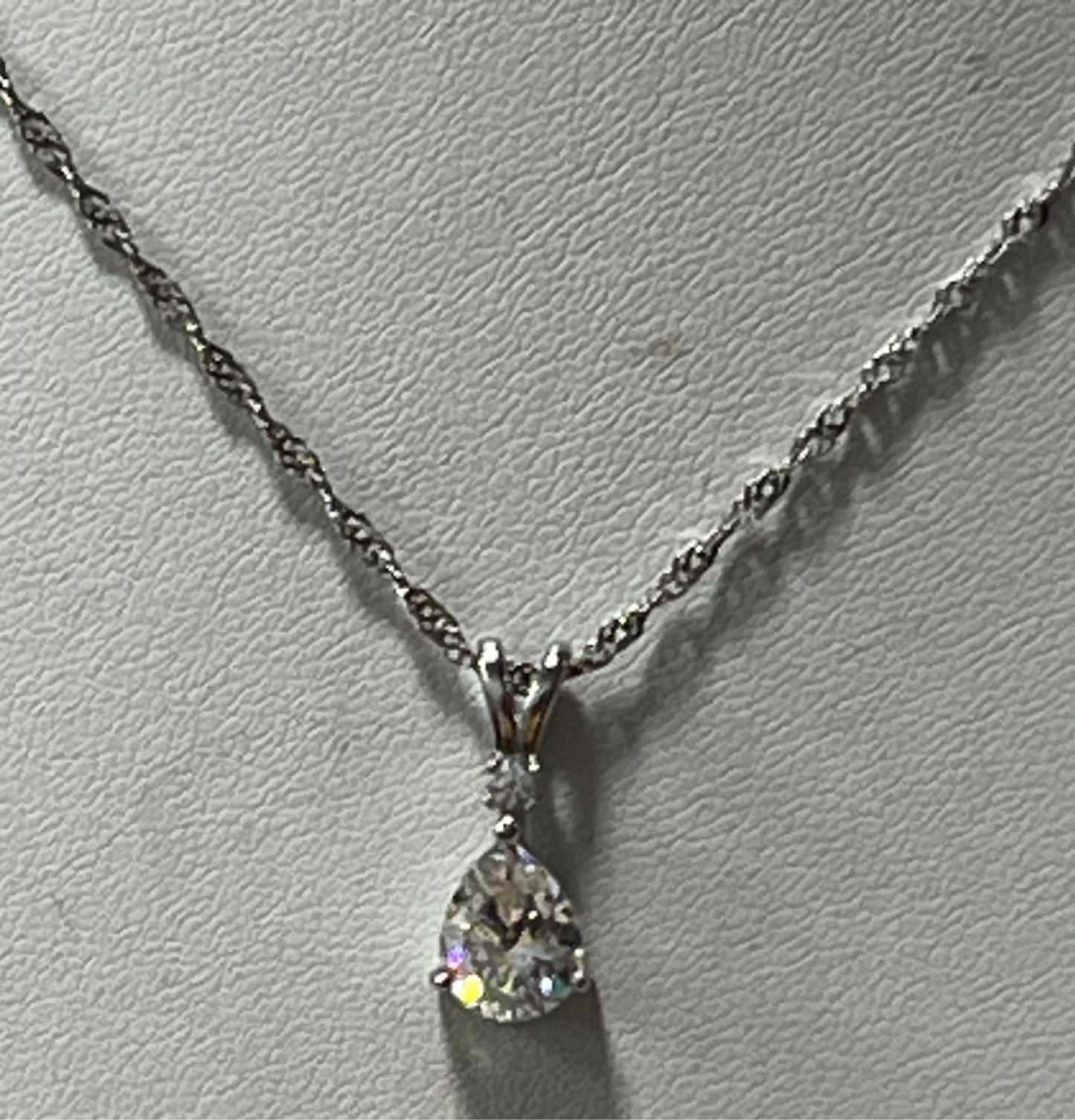 Sterling Silver CZ Necklace Pendant Chain New JTV