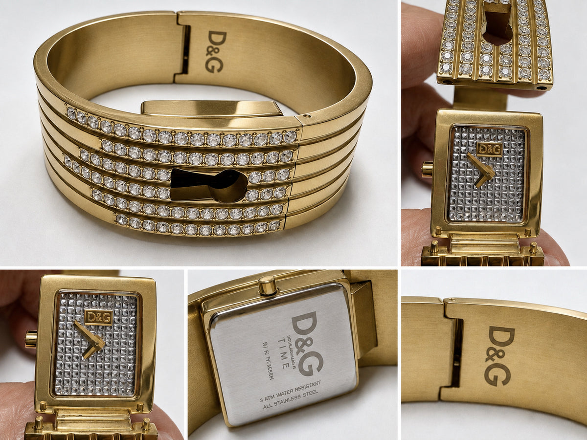 Dolce & Gabbana Watch Spy Me Keyhole hinged bracelet with crystals D&G Time