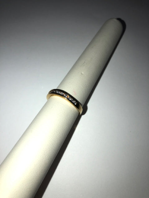 Gold Over Sterling Silver Ring Size 8.75 CZ