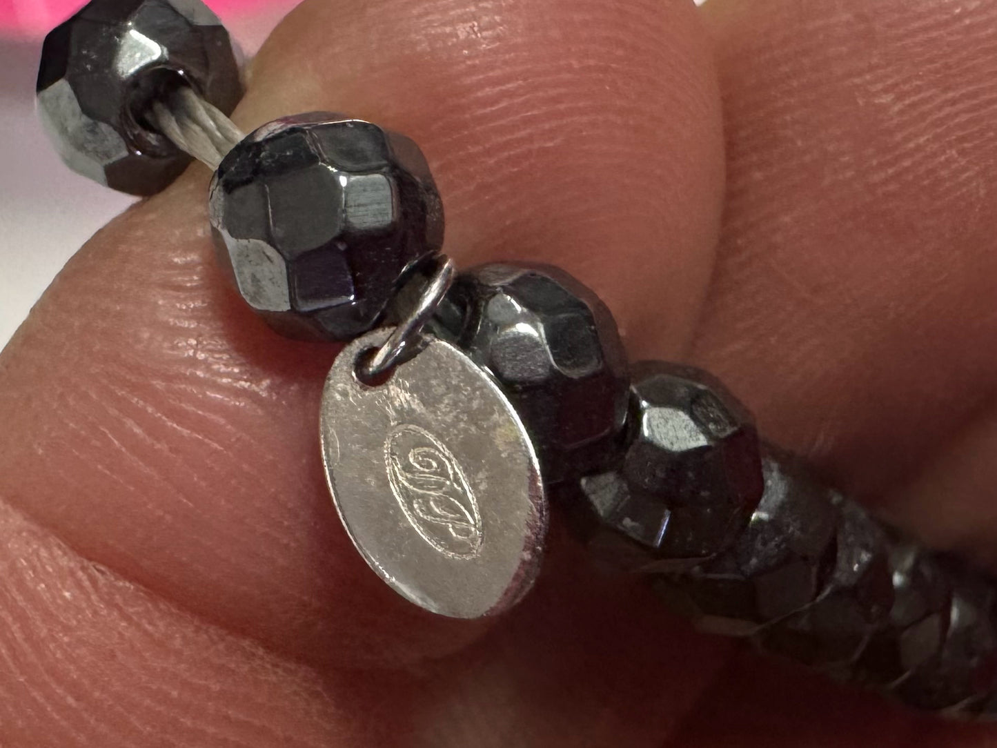 Dallas Prince faceted amethyst hematite white Agate sterling silver necklace 44"