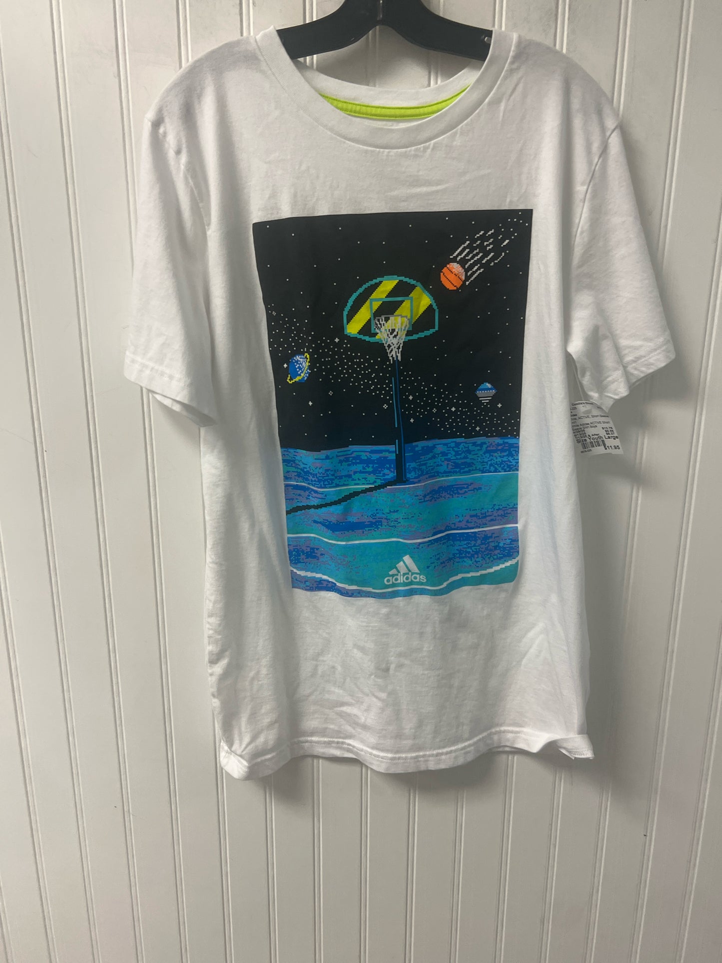 White Adidas ACTIVE Short Sleeve Shirt Boys