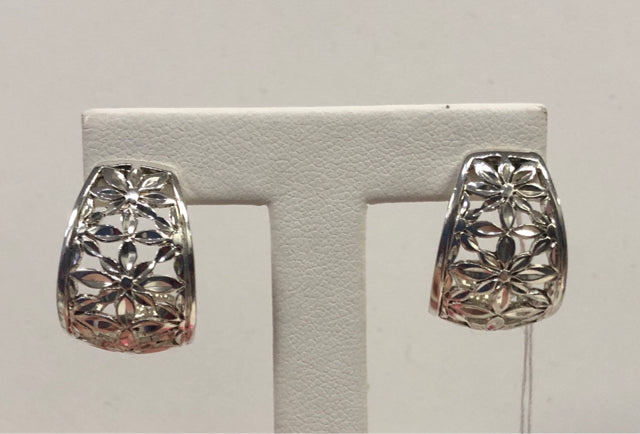 Sterling Silver Earrings Diamond Cut Hoops