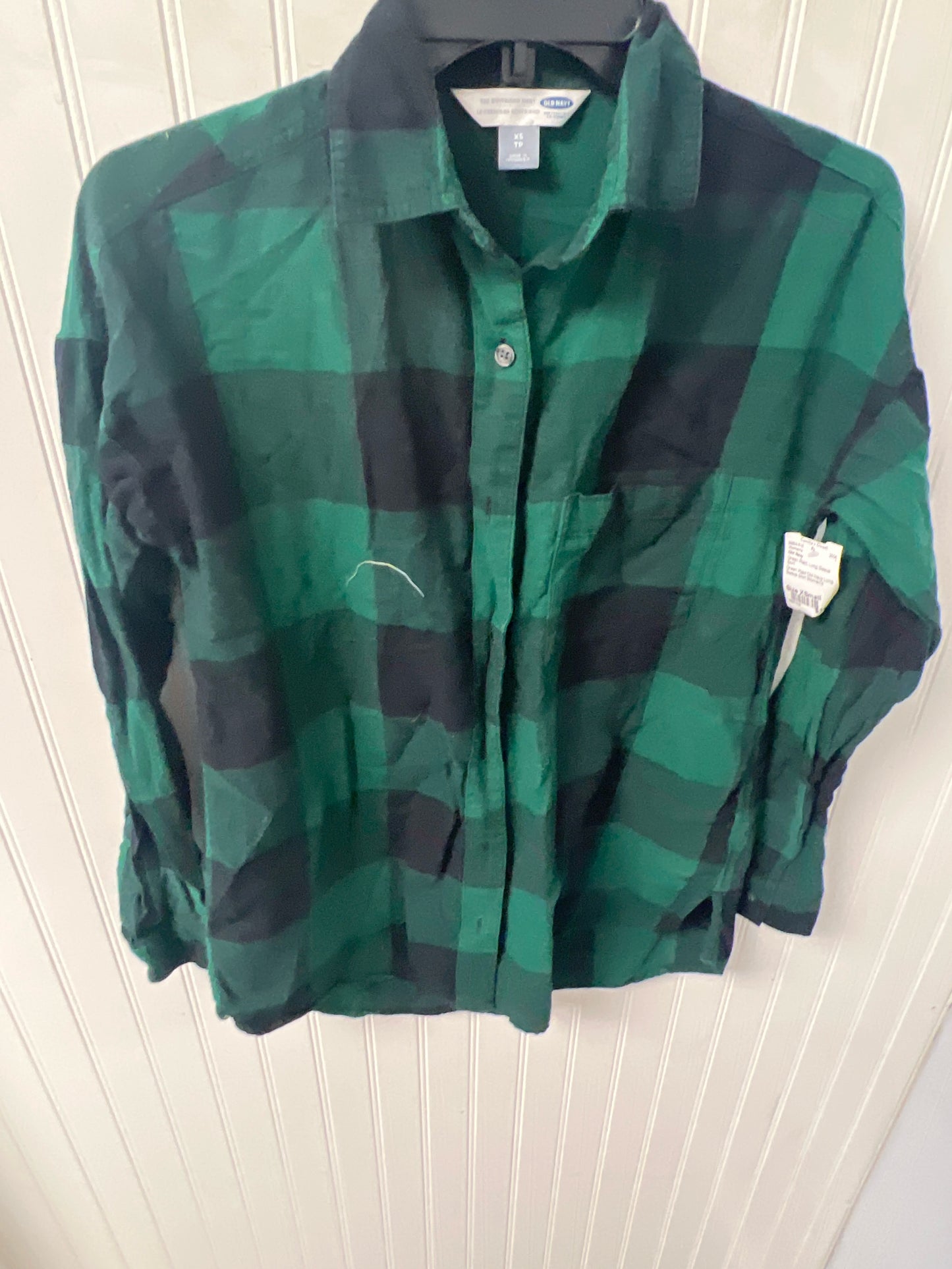 Green Plaid Old Navy Long Sleeve Shirt Women's