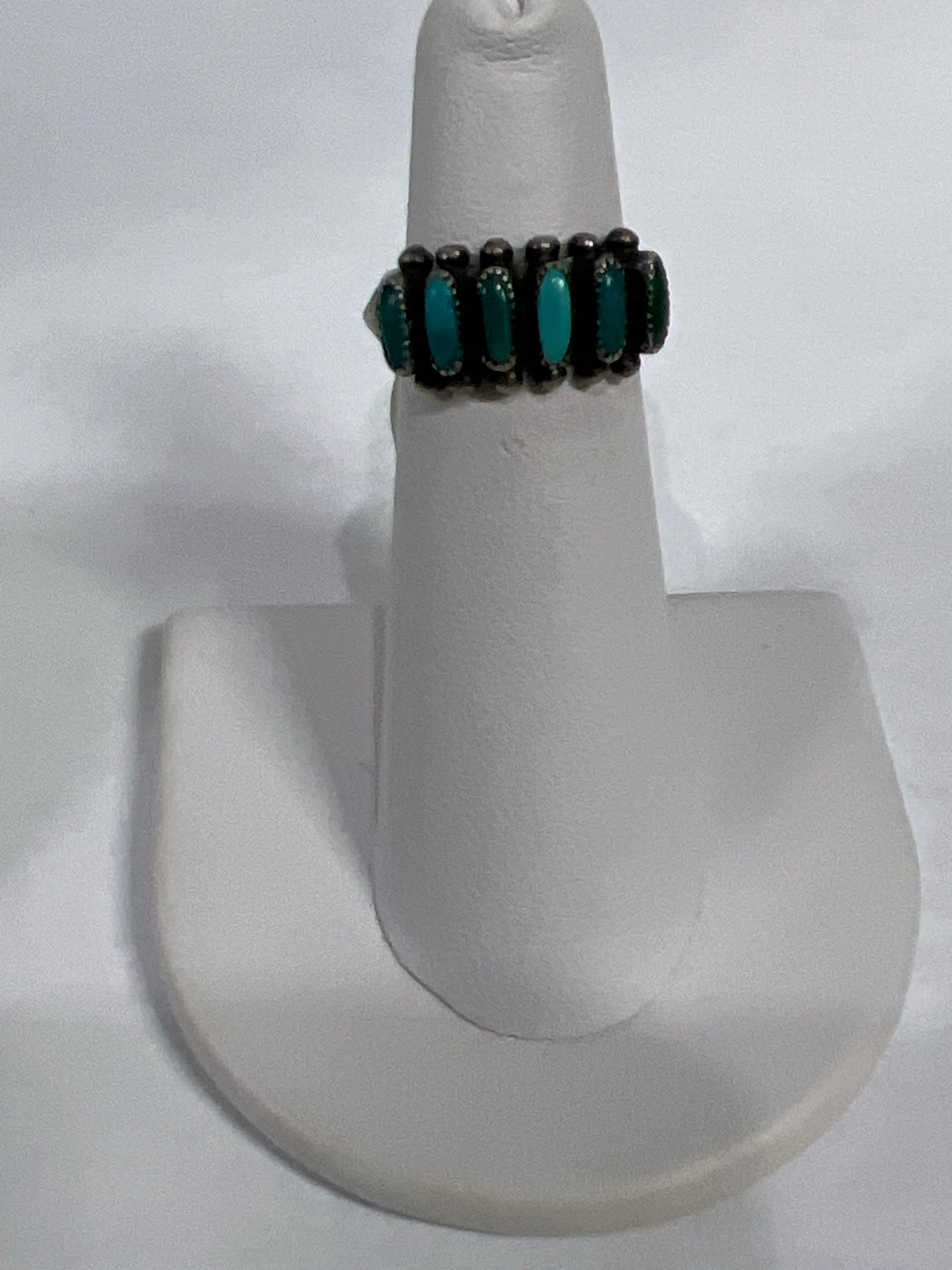 Sterling Silver Zuni Turquoise Ring Size 4.25