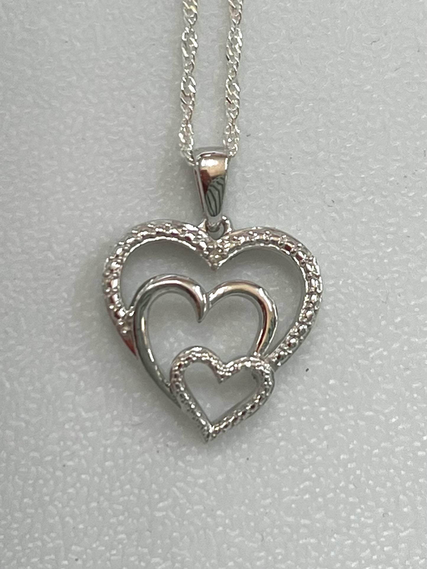 Sterling Silver Diamond Pendant & Chain New JTV