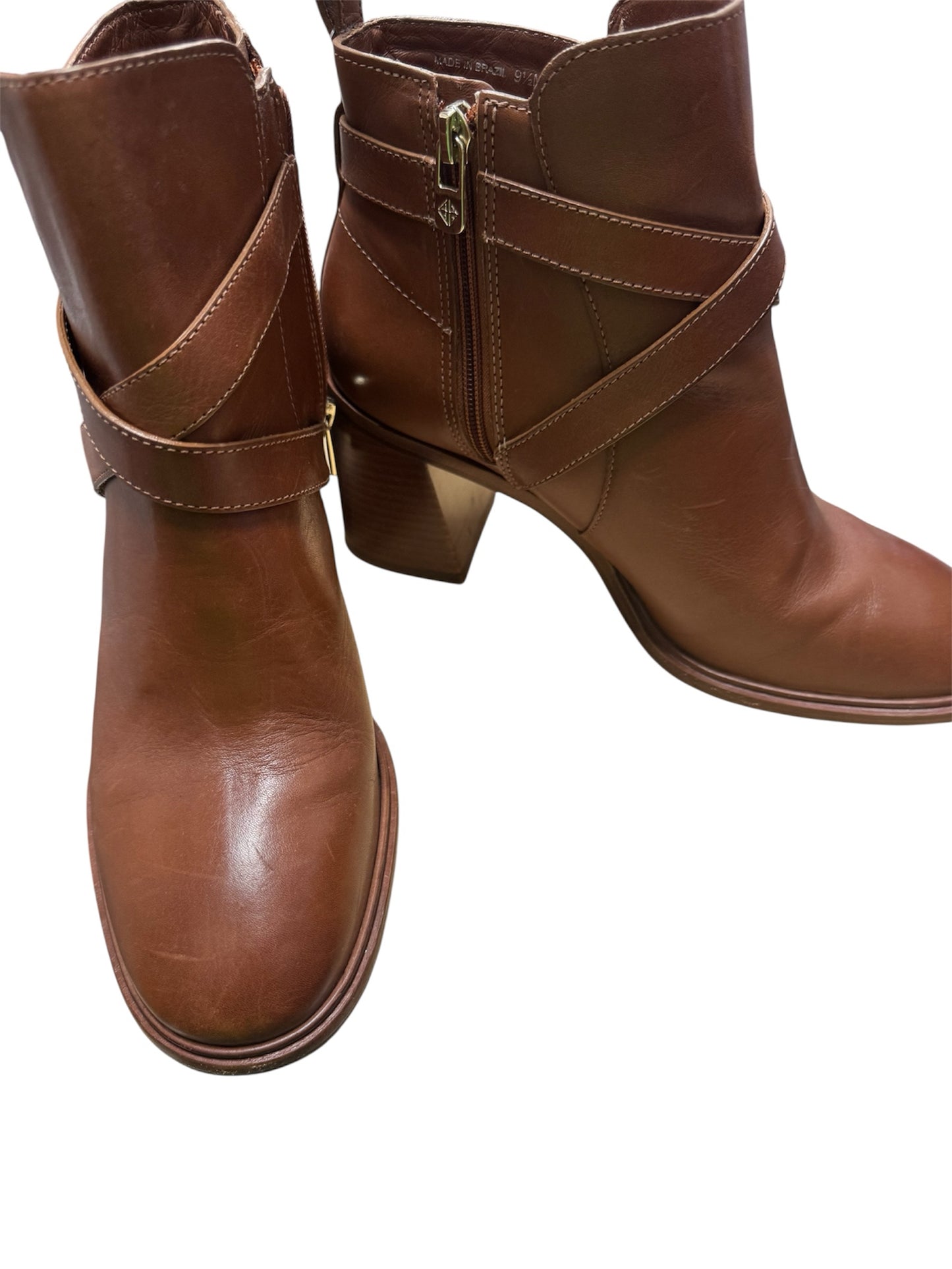 Brown Leather Antonio Melani Booties Women's