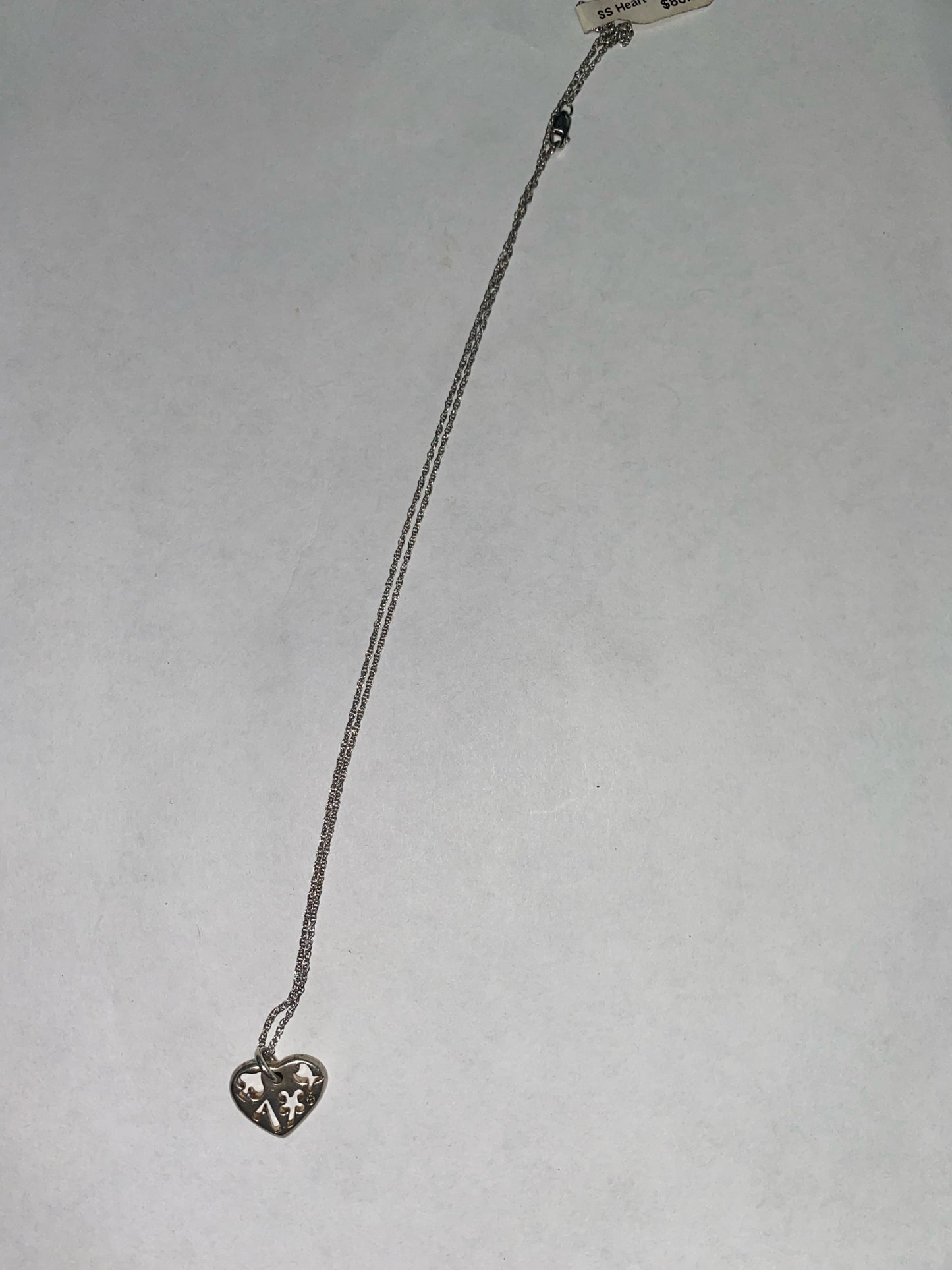 Sterling Silver Cut out Heart Necklace