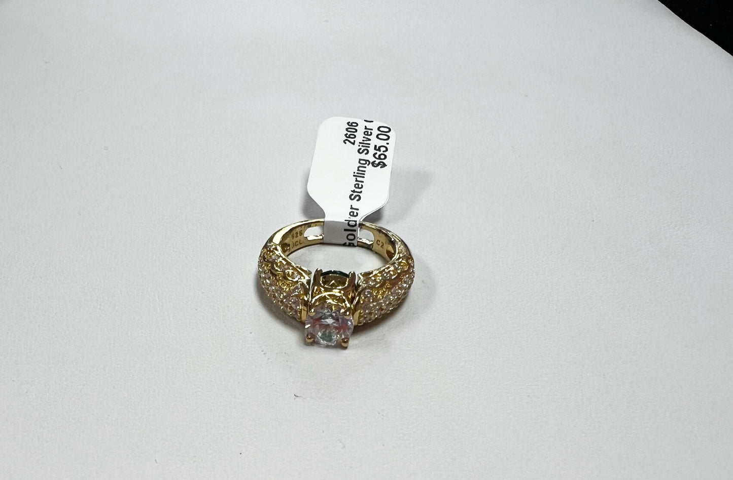 Gold Over Sterling Silver CZ Ring Size 5 JTV