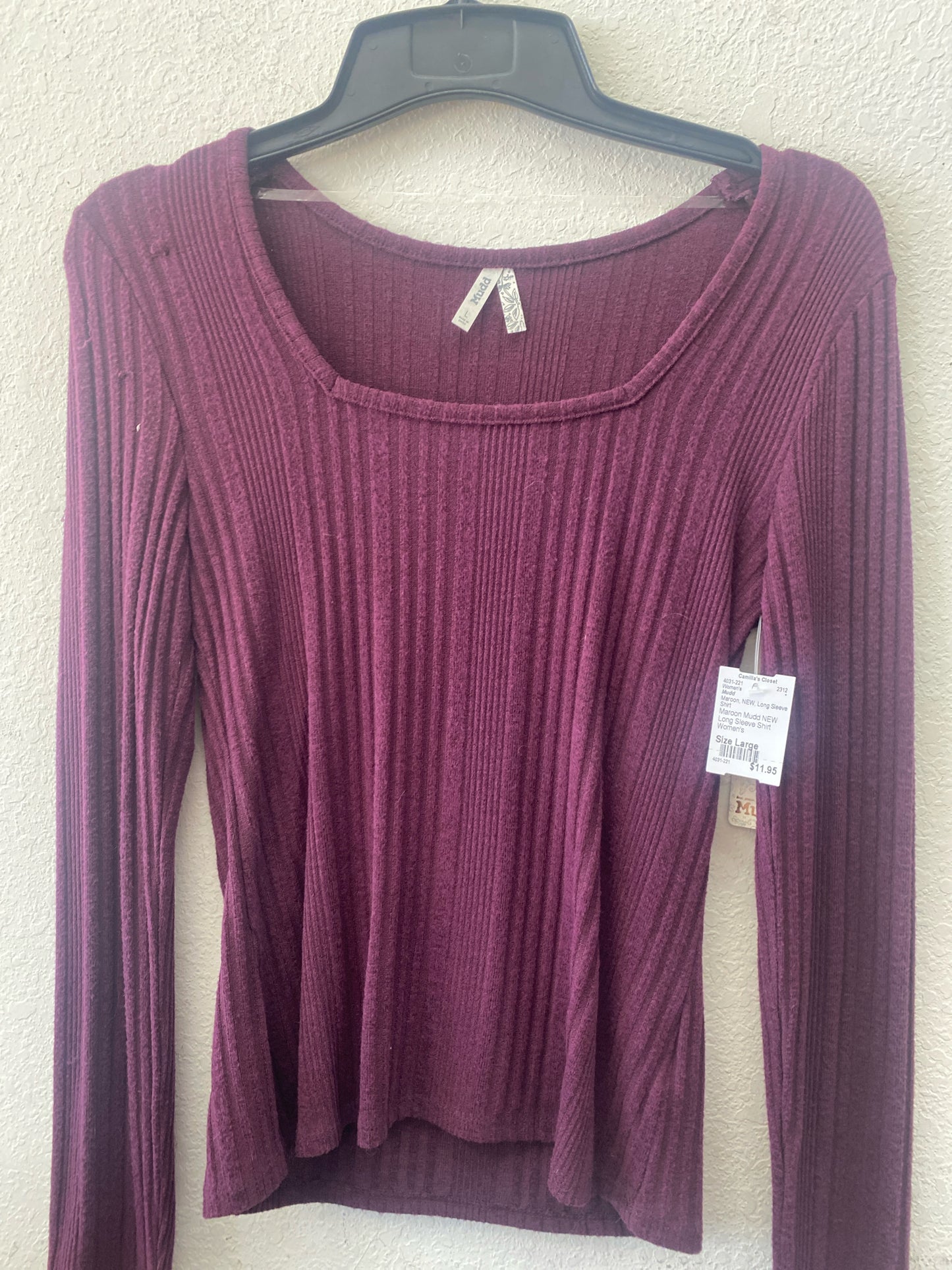 Maroon Mudd NEW Long Sleeve Shirt Women's